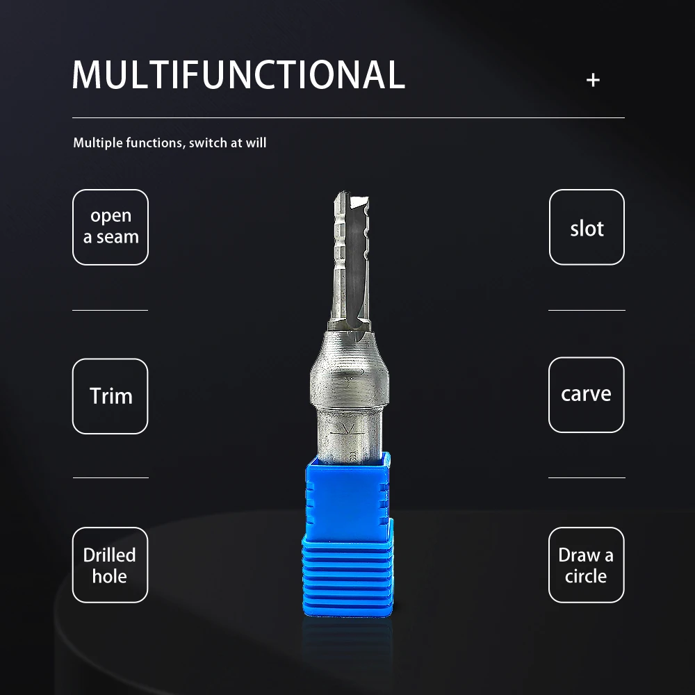 CNC Three Blade Slotting Knife With Coated Tungsten Steel TCT Straight Router Bit 3 Flute End Mill for Woodworking