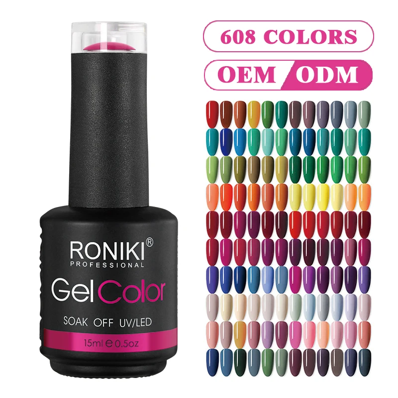 RONIKI professional nail supplies oem uv led gel polish color soak off nail polish private label gel nail polish
