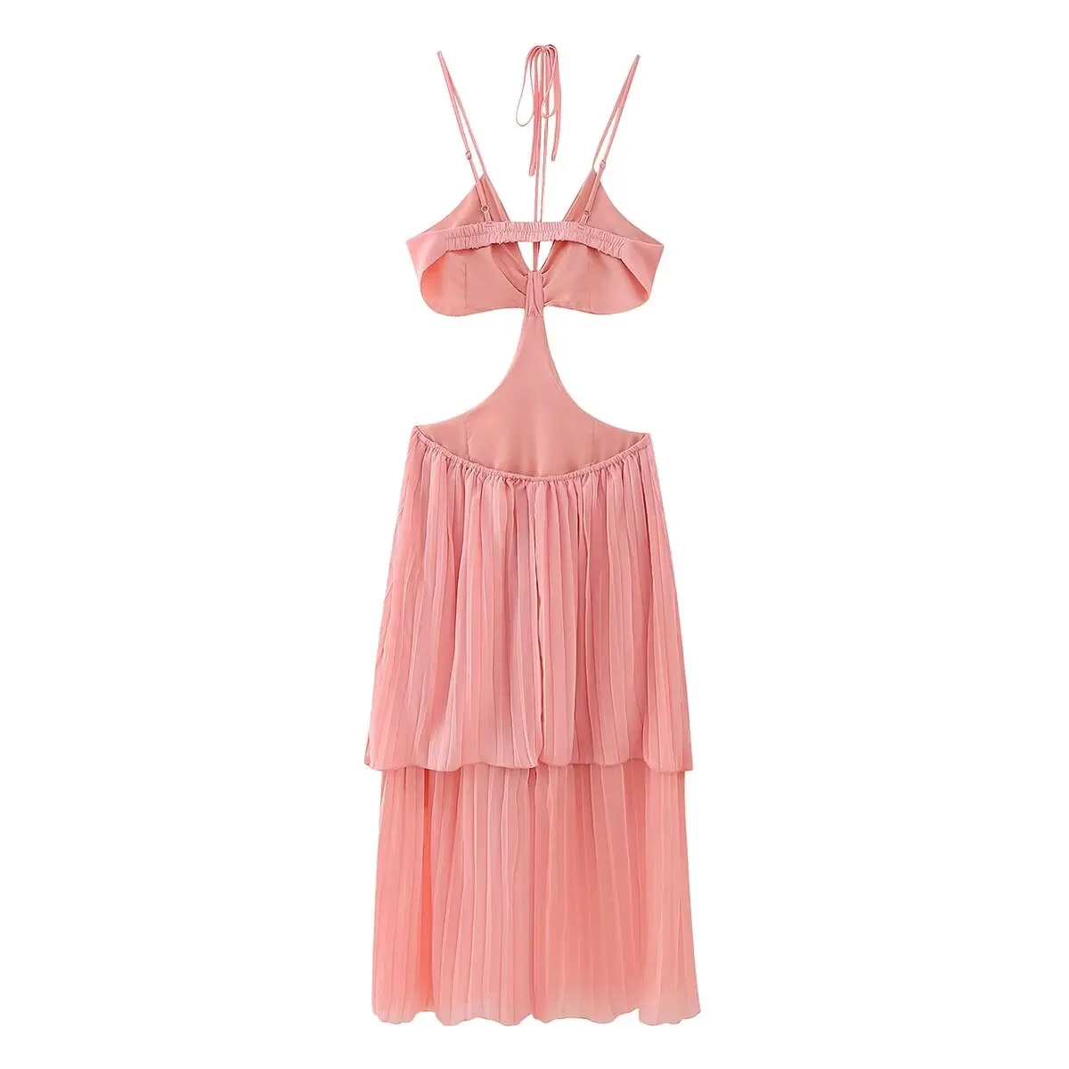 TAOP&ZA Dress Women 2024 Summer Sexy Hot Girl Hollow Design Slimming Temperament Suspender Long Dress 156