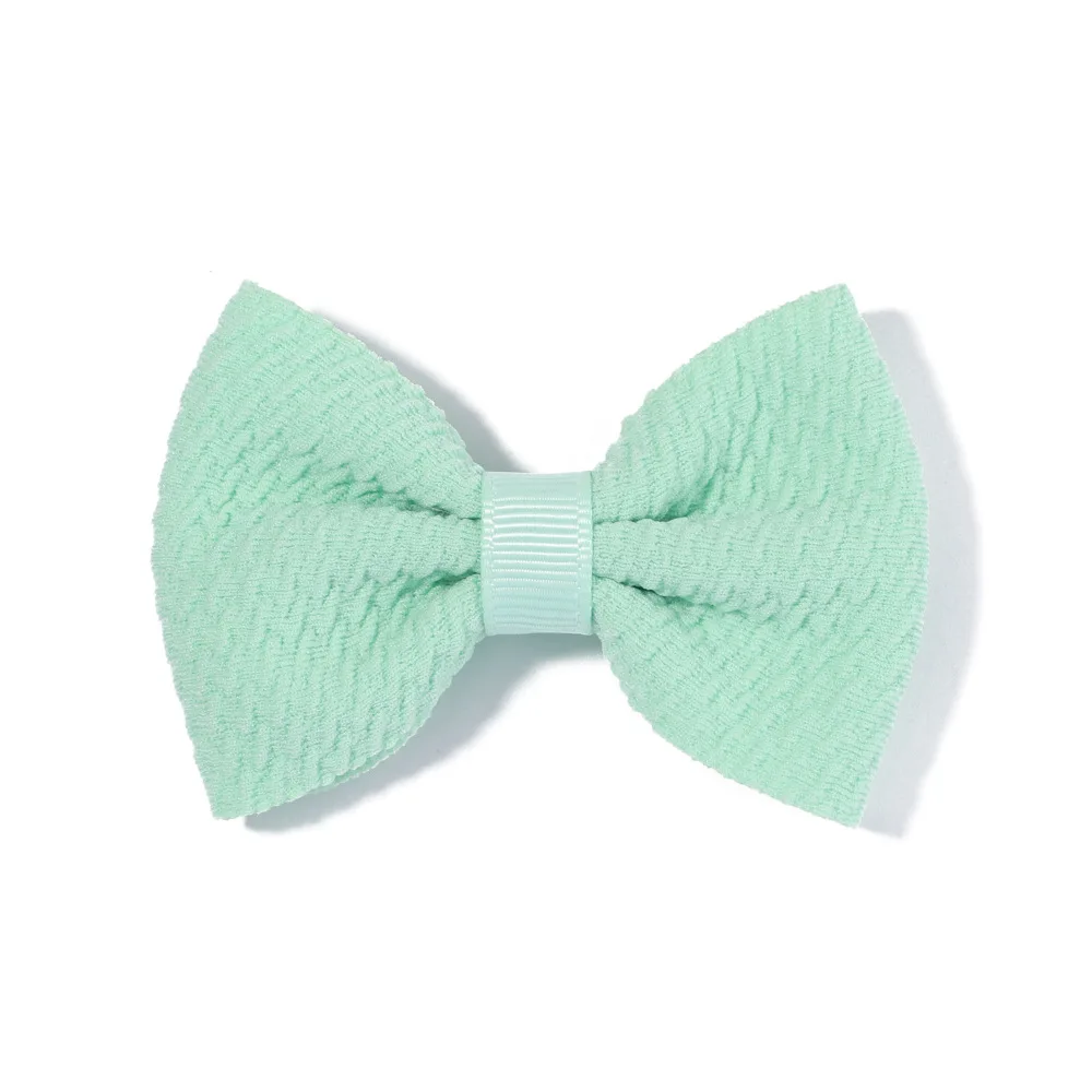 Wholesale Pop Corn 3 inches Hair Bow 40 Candy Color Baby Girls Solid Bow Hairpins Children Waffle Hair Bow Clip Hair Accessories