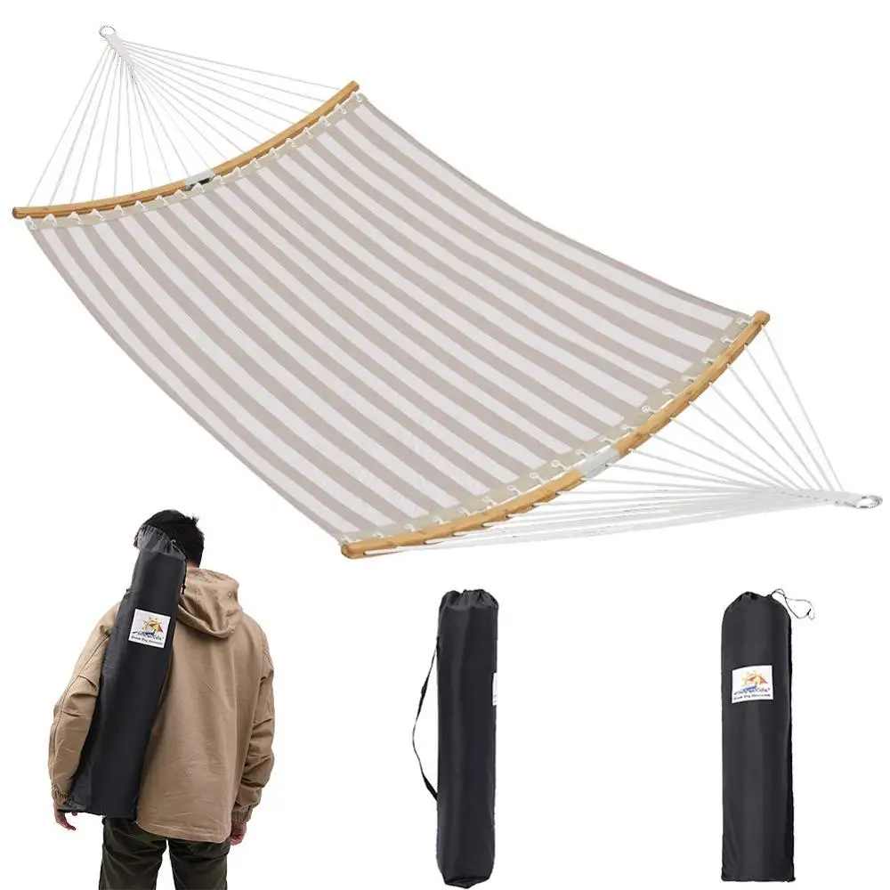 HR new curved bamboo foleded Quick Dry Tesline Hammock  outdoor or indoor