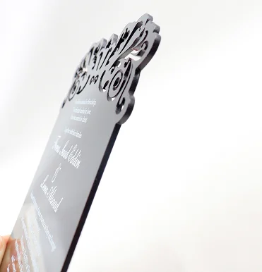 2020 New Customized china acrylic laser cut weeding invitation card luxury wedding invitation card with envelopes