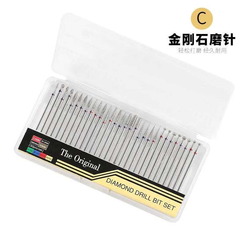 30pcs Efile Remover Nail Gel Polish Cuticle Carbide Nail Bit Tungsten Diamond Ceramic Nail Bit Set
