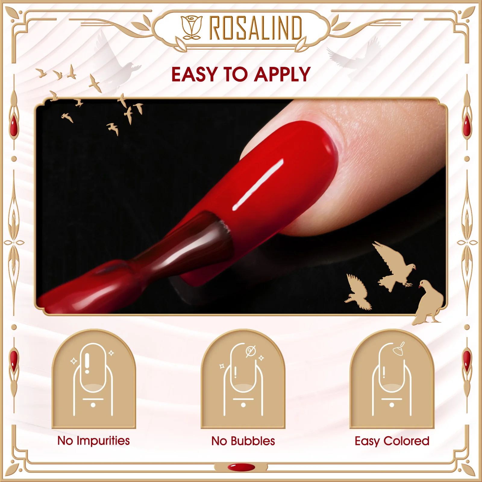 ROSALIND nail product wholesale custom bottles logo red glitter fall winter all color lacquered uv gel varnish nail polish set