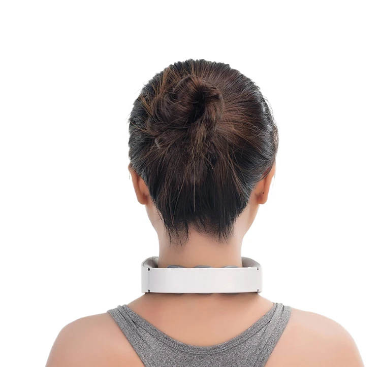 Tens low frequency pulse heating cervical massage wireless 4D deep tissue shiatsu vibration smart neck massager with 6 modes