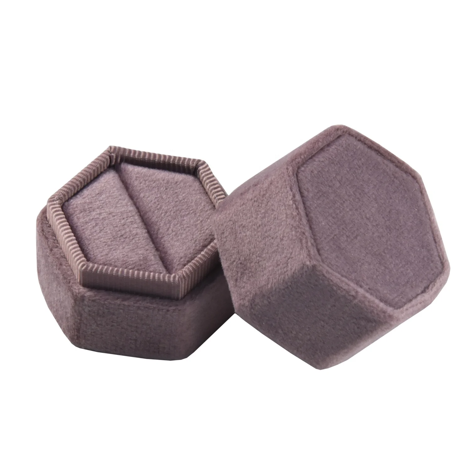 Custom square velvet material engagement ring box antique ring box with logo