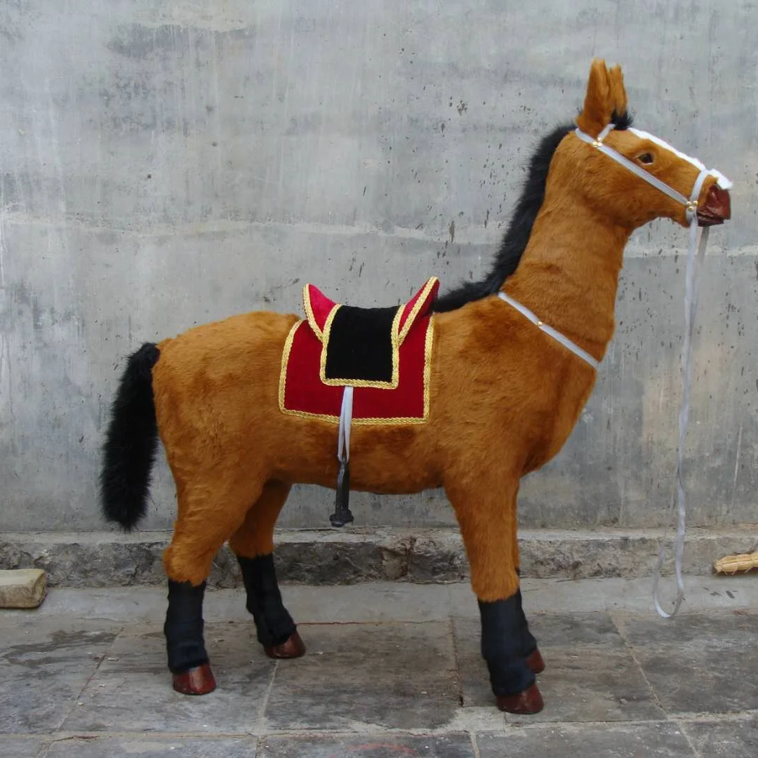 1:1 Simulation Horse Model Animal Specimen Horse  Fur Animal Leather Specimen Horse Ornament