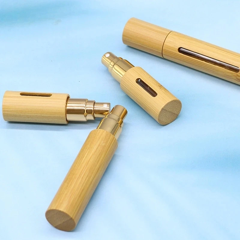 5ml 10ml Bamboo Spray Bottle Perfume Empty doterra Spray Refillable Bottle Container Makeup Water Atomizer Travel Bottle