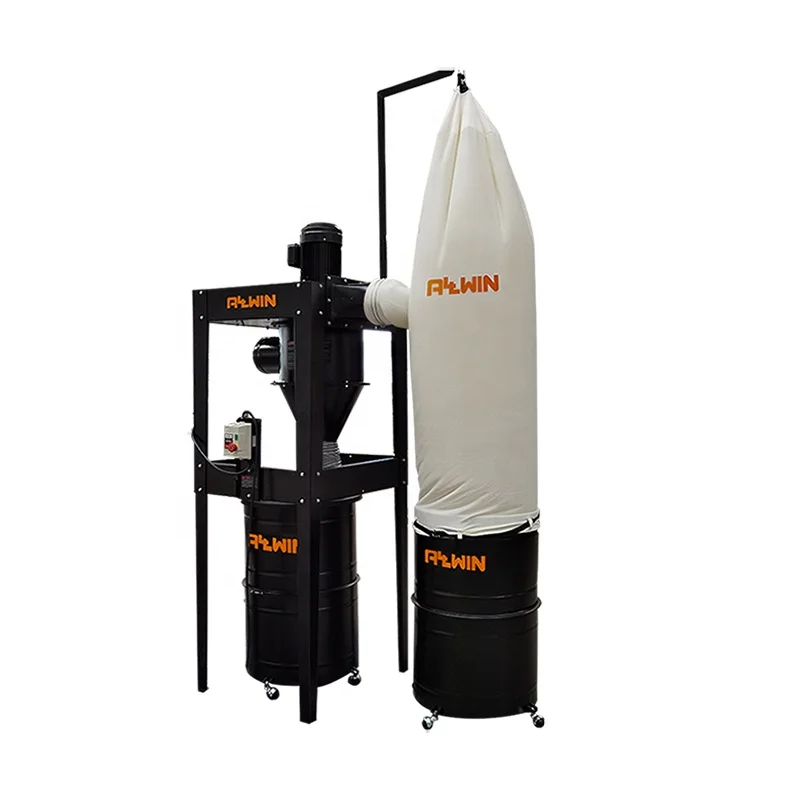 Woodworking continuous duty dust extractor collector reasonable price central cyclone dust collector with steel drum