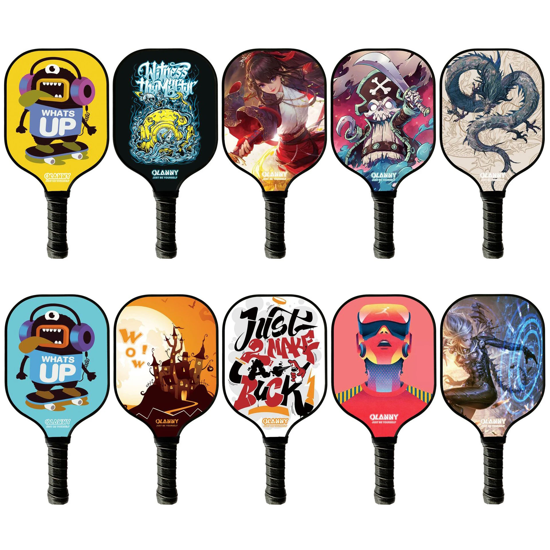 2023 New Arrival Usapa Approved Glass Carbon Fiber Graphite Composite Custom Logo Pickleball Paddle