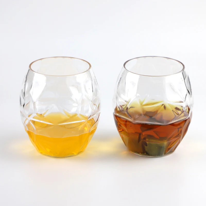 
Eco-friendly Crystal Wine Glass Unbreakable Tritan Plastic Stemless Whisky Glass 