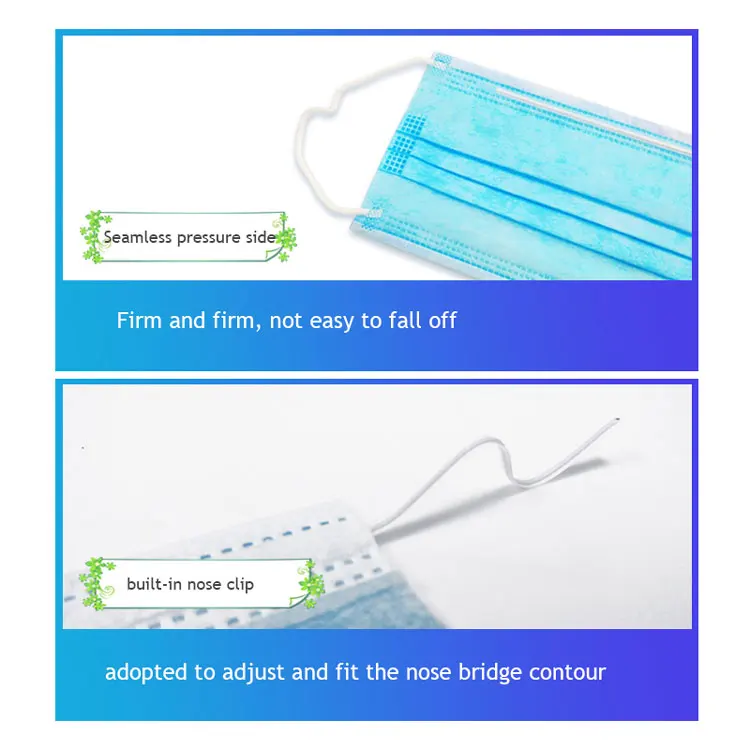 Protective Disposable Face Mask 3 layers disposable non-woven face mask melt-blown fashionable mouth mask