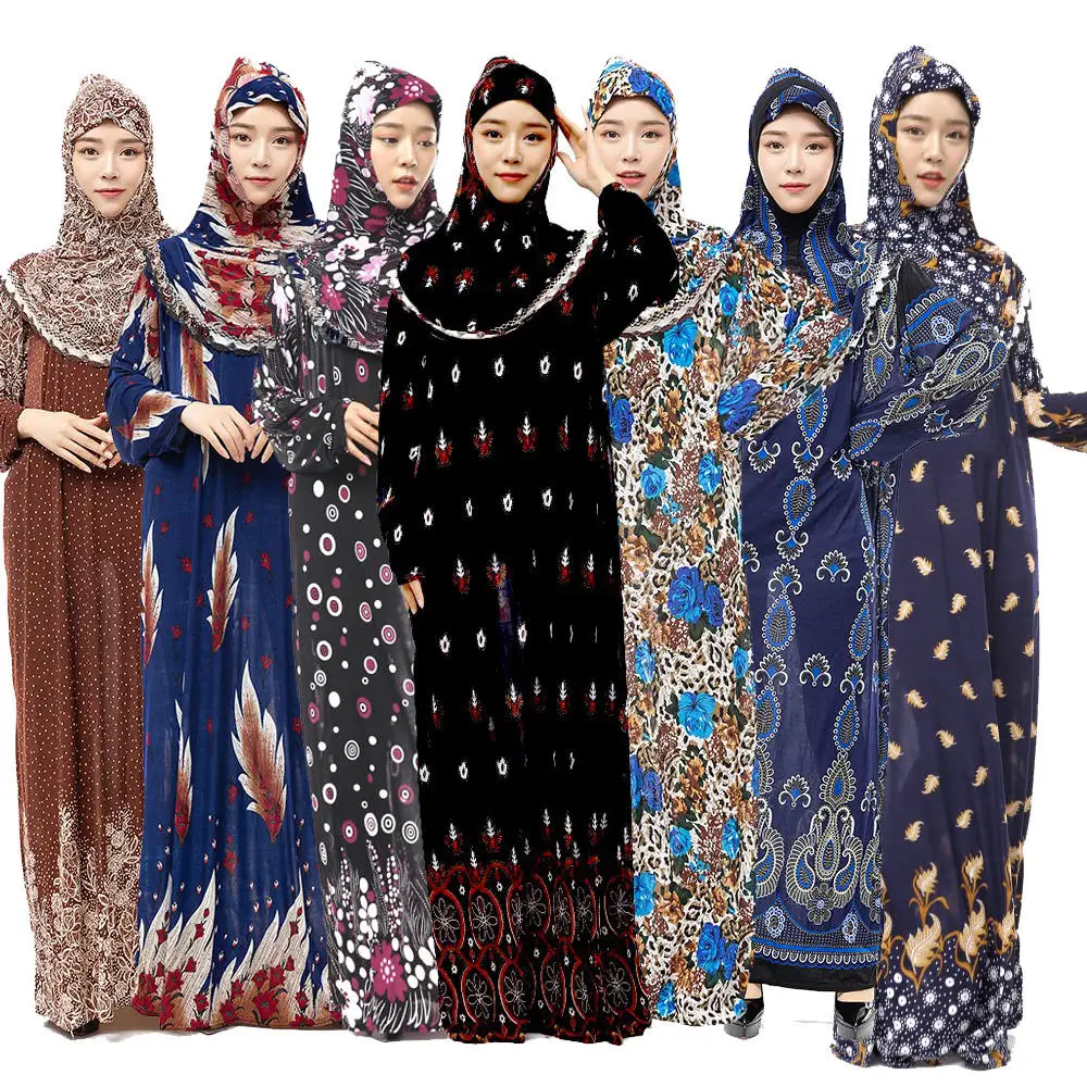 2023 New Design New Printed Long Skirt Sale Loose Fitting Ground Length Skirt Dress Fashion Ramadan Abaya