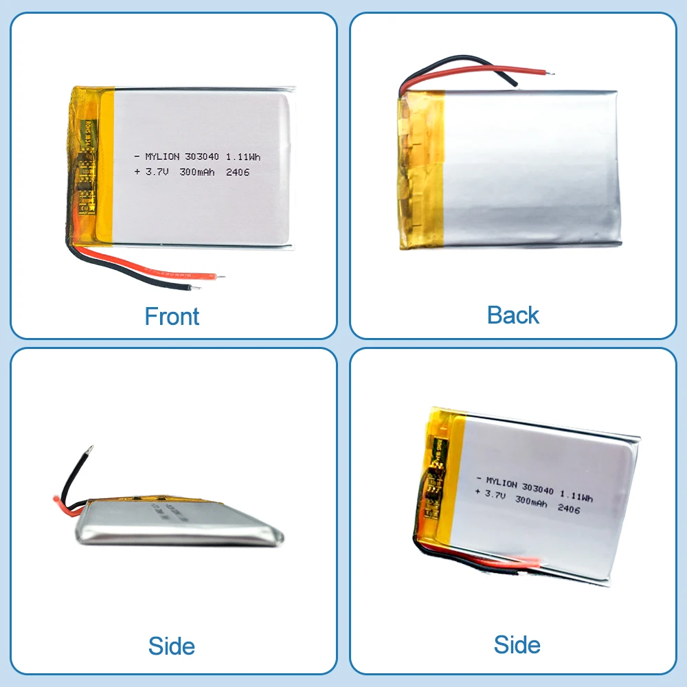 Fast Shipping Lipo 3.7 300mah Lithium Ion Small Rechargeable Polymer Battery For Bluetooth speaker