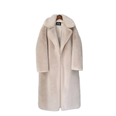 Custom Professional Customization Solid Extra Long Faux Sable Mink Fur Hooded Fur Coat For Ladies
