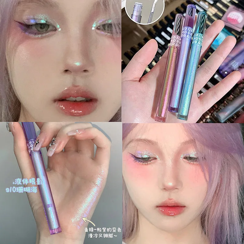 Wholesale Cosmetic Shiny Glow Chameleon Liquid Eye Shadow Metallic Glitter Shimmer Gold High Pigment Eyeshadow