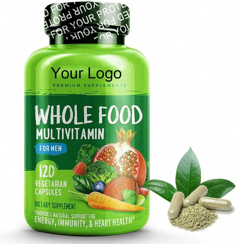 Whole Food Multivitamin Tablets for Men Vitamins Minerals Organic Foods Supplement Energy General Health Non-GMO