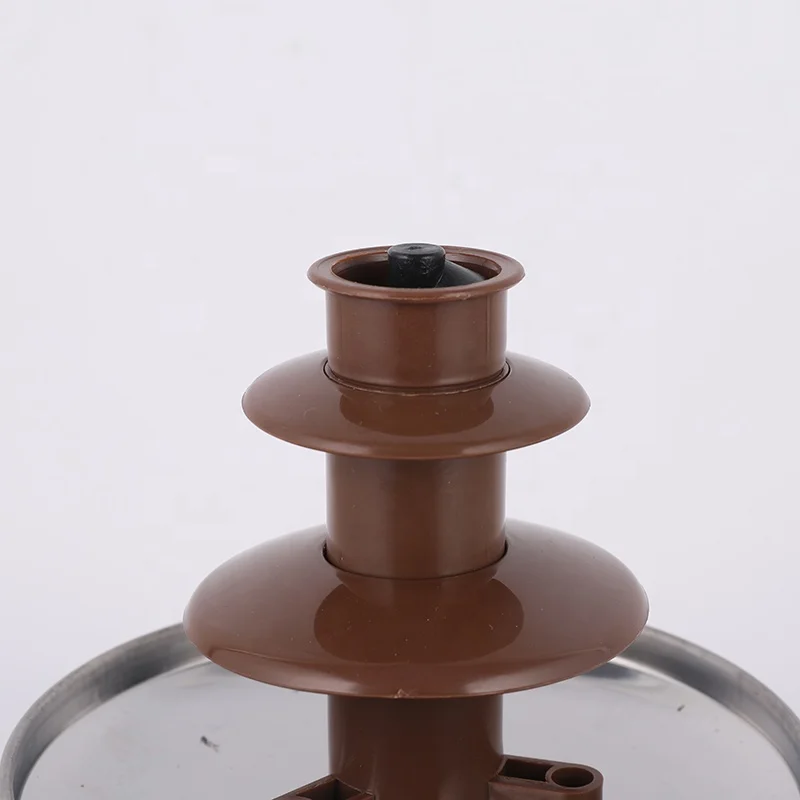 Home Party Mini Chocolate Fondue Fountain Machine 3 Tiers Chocolate Fondue Pot Melting Chocolate Fountain