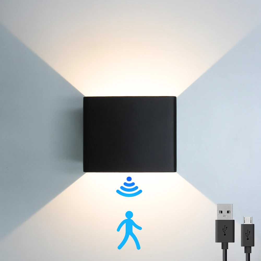 USB rechargeable magnetic motion sensor wall lamp LED emergency wall lamp with battery