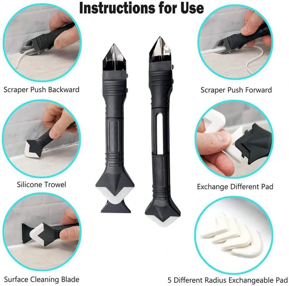 Silicone Caulking Tool Kit Caulk Sealant Finishing Remover Scraper Set
