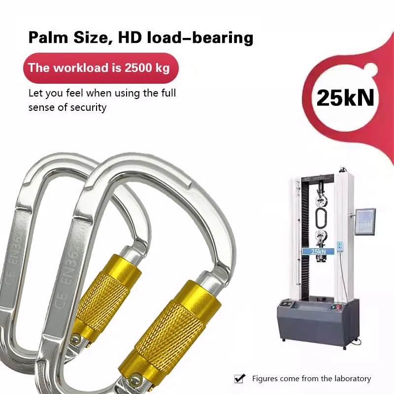 JENSAN Factory Custom Ce Certified Auto Locking Climbing 25kn 7075 Aviation Aluminium Carabiner Hammock Karabiner