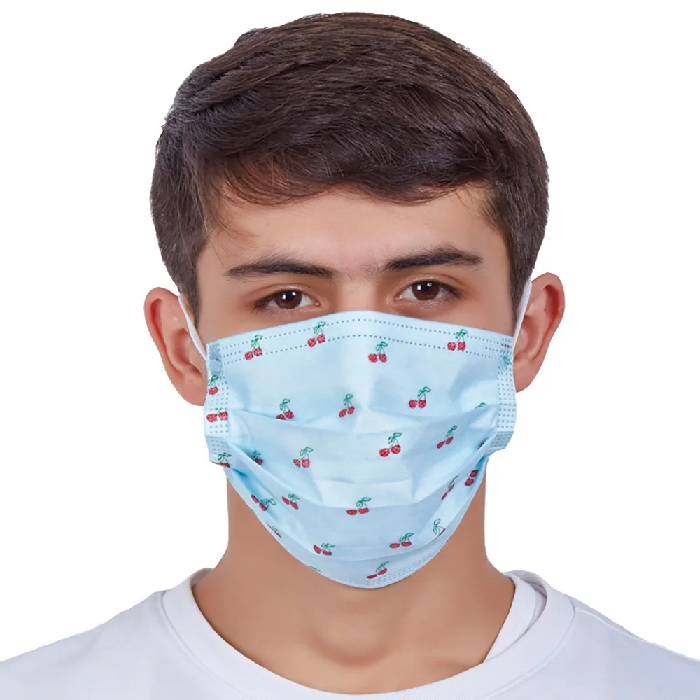 Quality Protective Breathing Face Shield 3 Ply Facemask Color Custom Print Non Woven Face Mask Colored Disposable Facemask