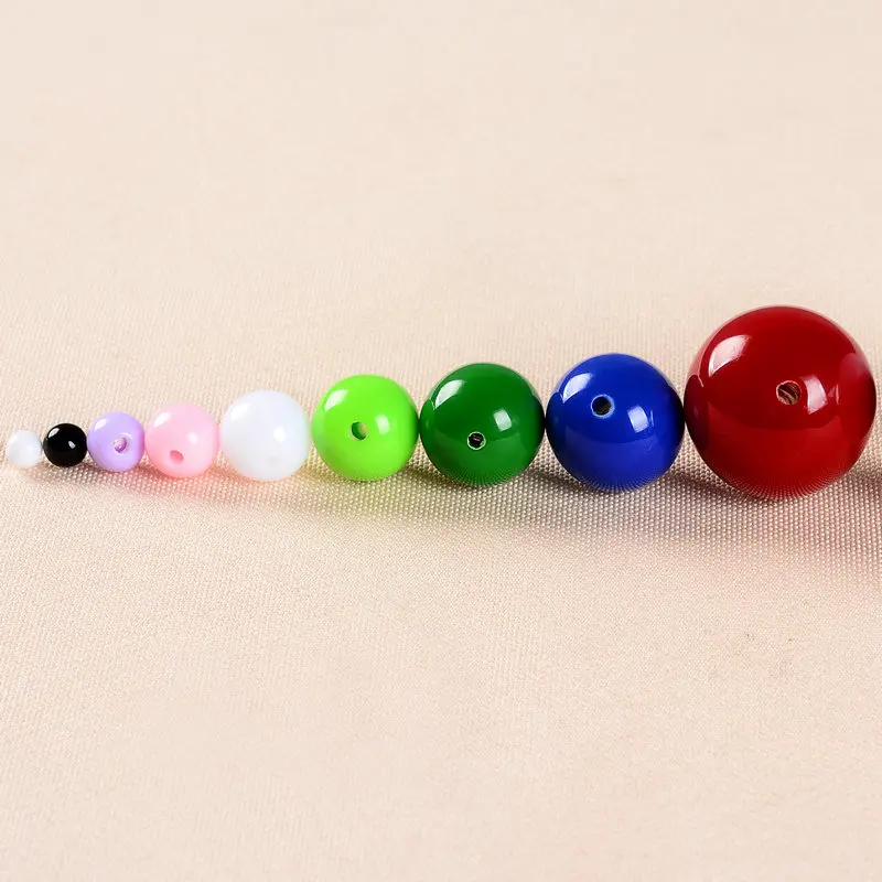 
Wholesale 4mm to 30mm perforated or non-perforated jewelry accessories DIY acrylic solid color other loose beads 