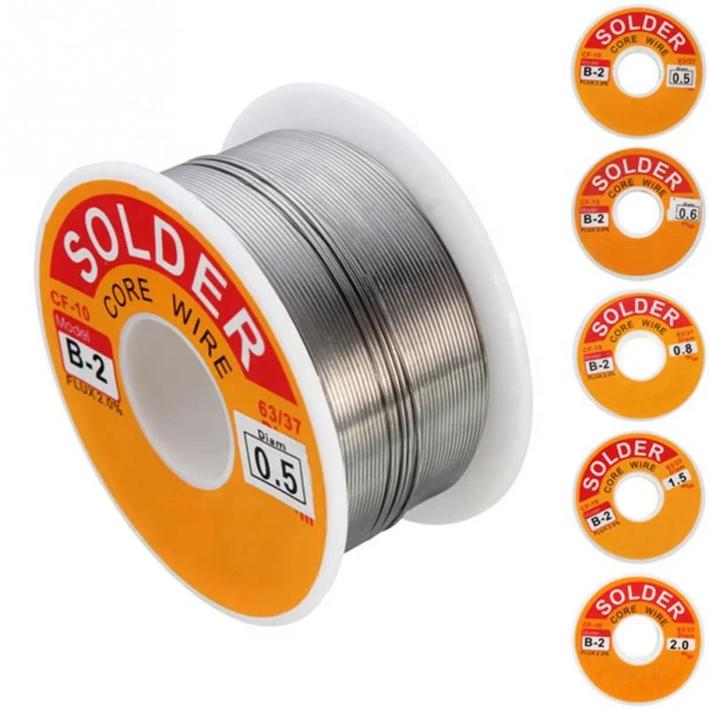 Factory Sell NEW 50g/100g 0.5/0.6/0.8/1/1.2/1.5mm 63/37 45FT Lead-Free Tin Soldering Wire Rosin Core Solder Wire with FLUX 2.0%