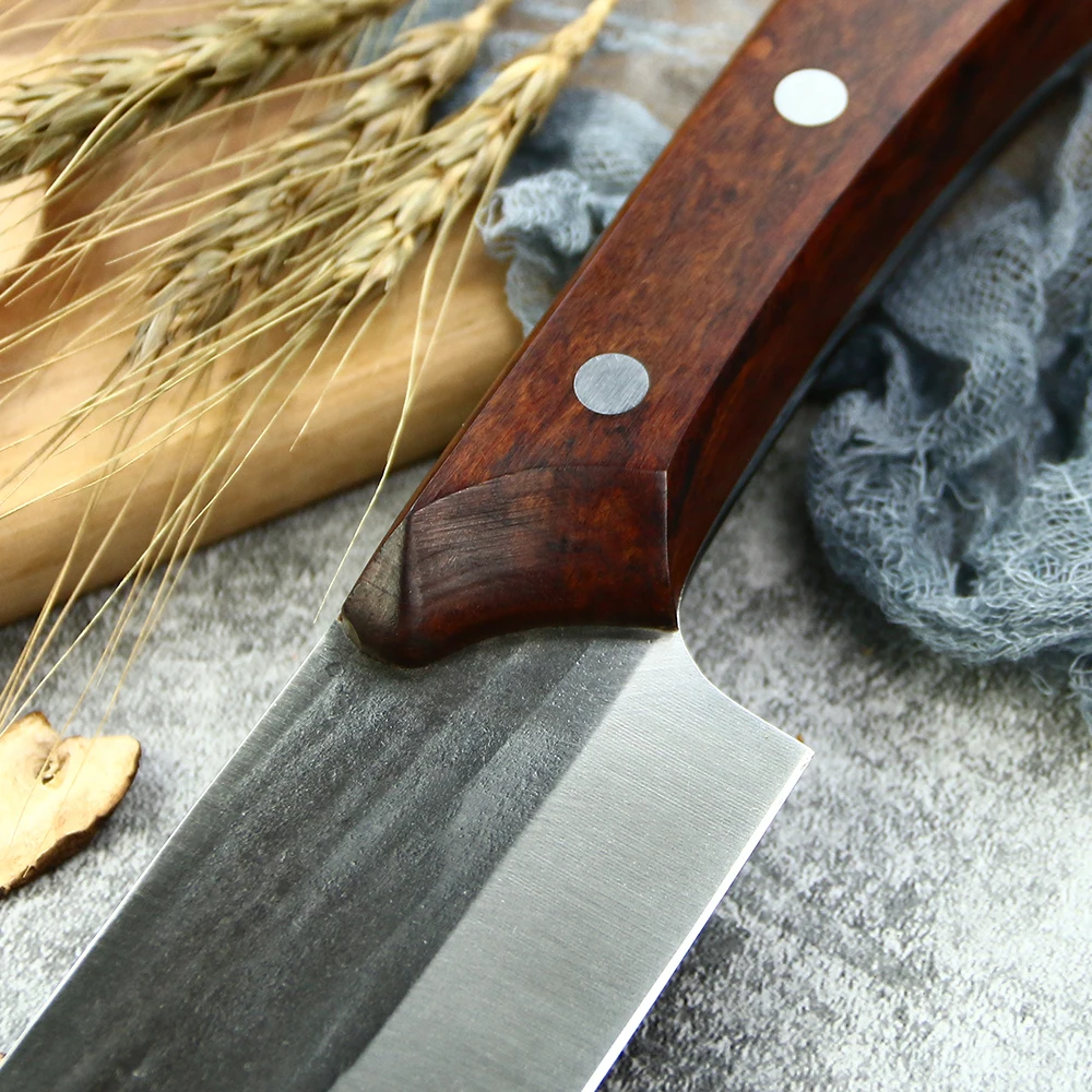 kitchen knife wood handle handmade knife forged cooking knives