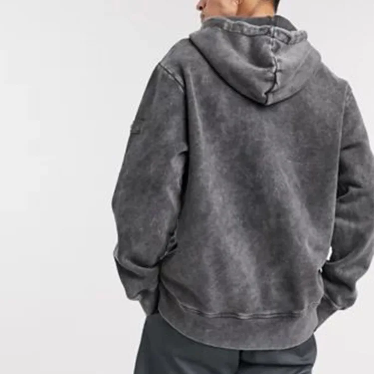 Custom streetwear fleece pullover vintage washed skull rhinestone heat transfer hoodie sweatshirt custom rhinestone clothing