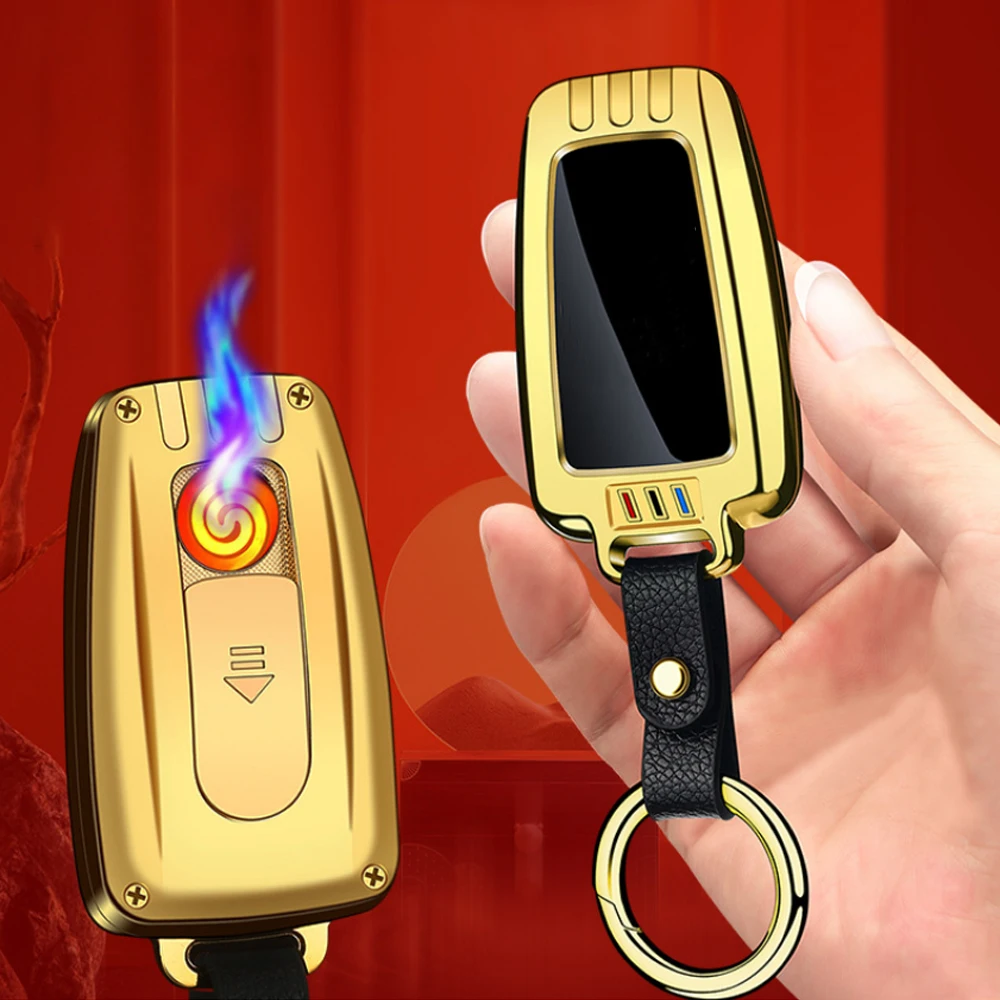 USB Electric Lighter Keychain Dropship Suppliers Creative Cool Windproof Car Key Lighters Smoking Accessories Gift For Men