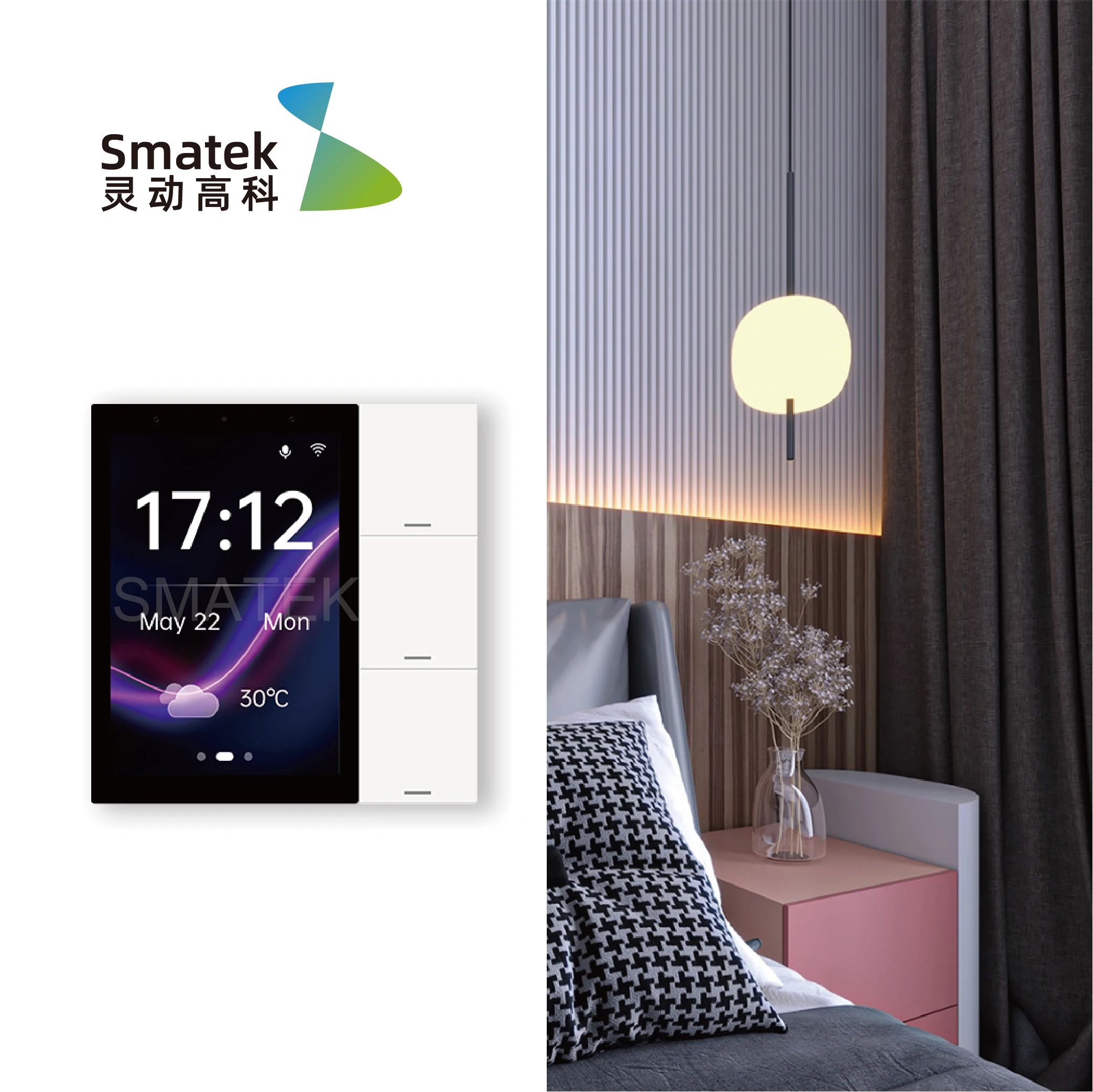 Direct Source 3.5' Smart Home Control Panel with 3 Relay Touchscreen Panel Tuya Zigbee Remote Control for Home Automation Linux