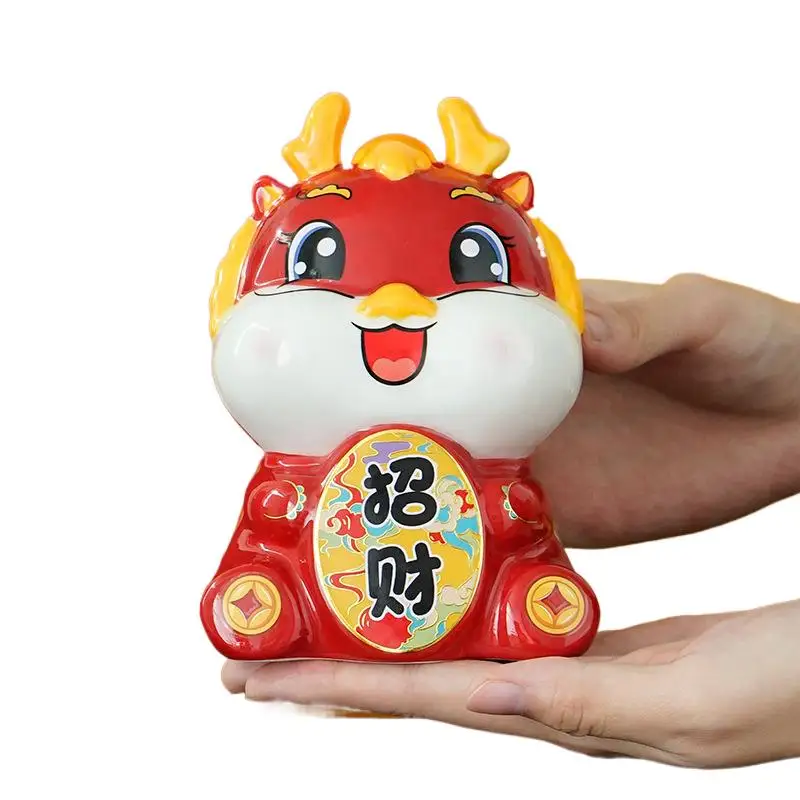 Spring Festival Figurine spring festival decoration Ceramic Piggy Bank Decoration fengshui Lucky New Year Mascot for gifts