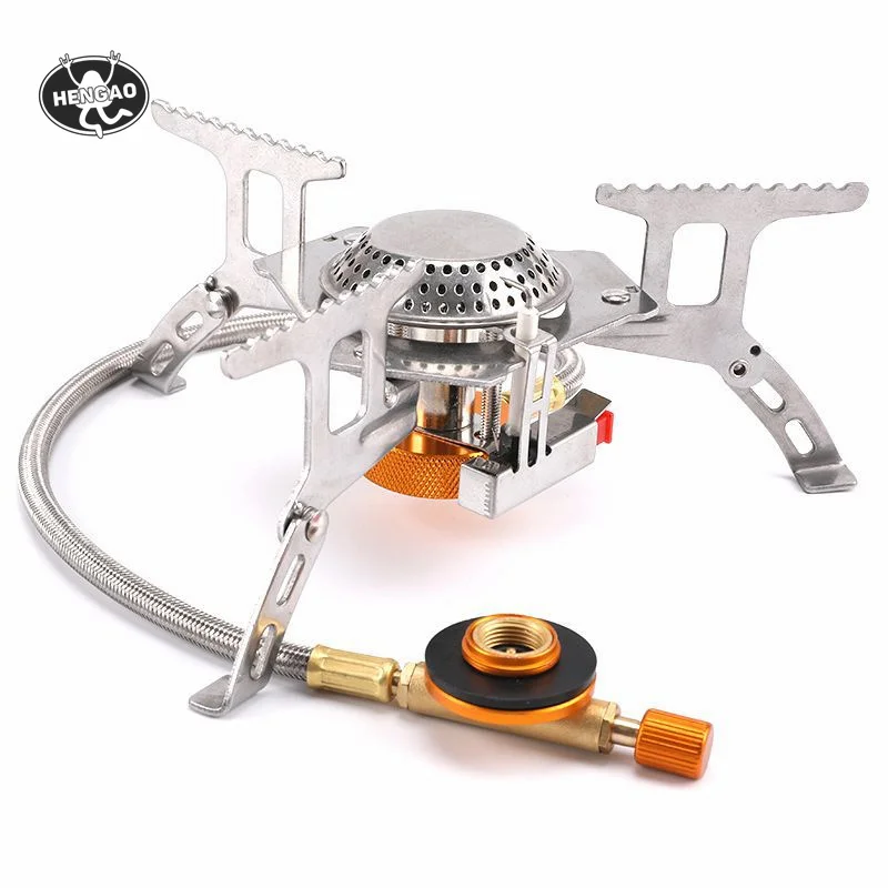Height 3 inches Triangle support gas burner Heat Collecting Cooking Camping stove folding silver iron gas cooker