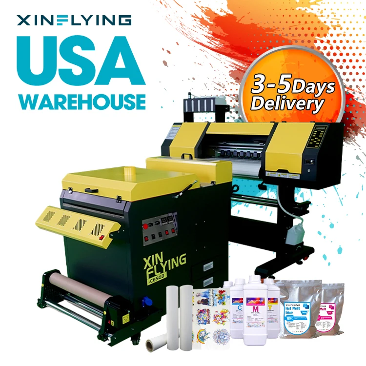 USA after-sale service imprimeur 60cm i3200 roll inkjet printers dtf with EU AU US plug and powder shaker