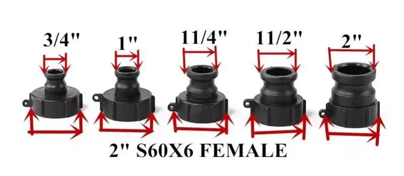 2inche camlock quick coupling type A plastic adapter for IBC tank IBC container 2'  CAMLOCK ADAPTER  x S60X6 FEMALE