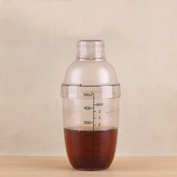 530ml plastic cocktail shaker cup 530cc bar shaker