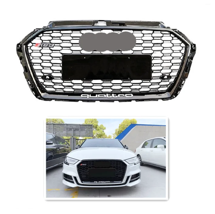 Горячая Распродажа Передняя решетка для Audi A3 8V Facelift глянцевая черная сотовая решетка радиатора Audi RS3 2017-2020