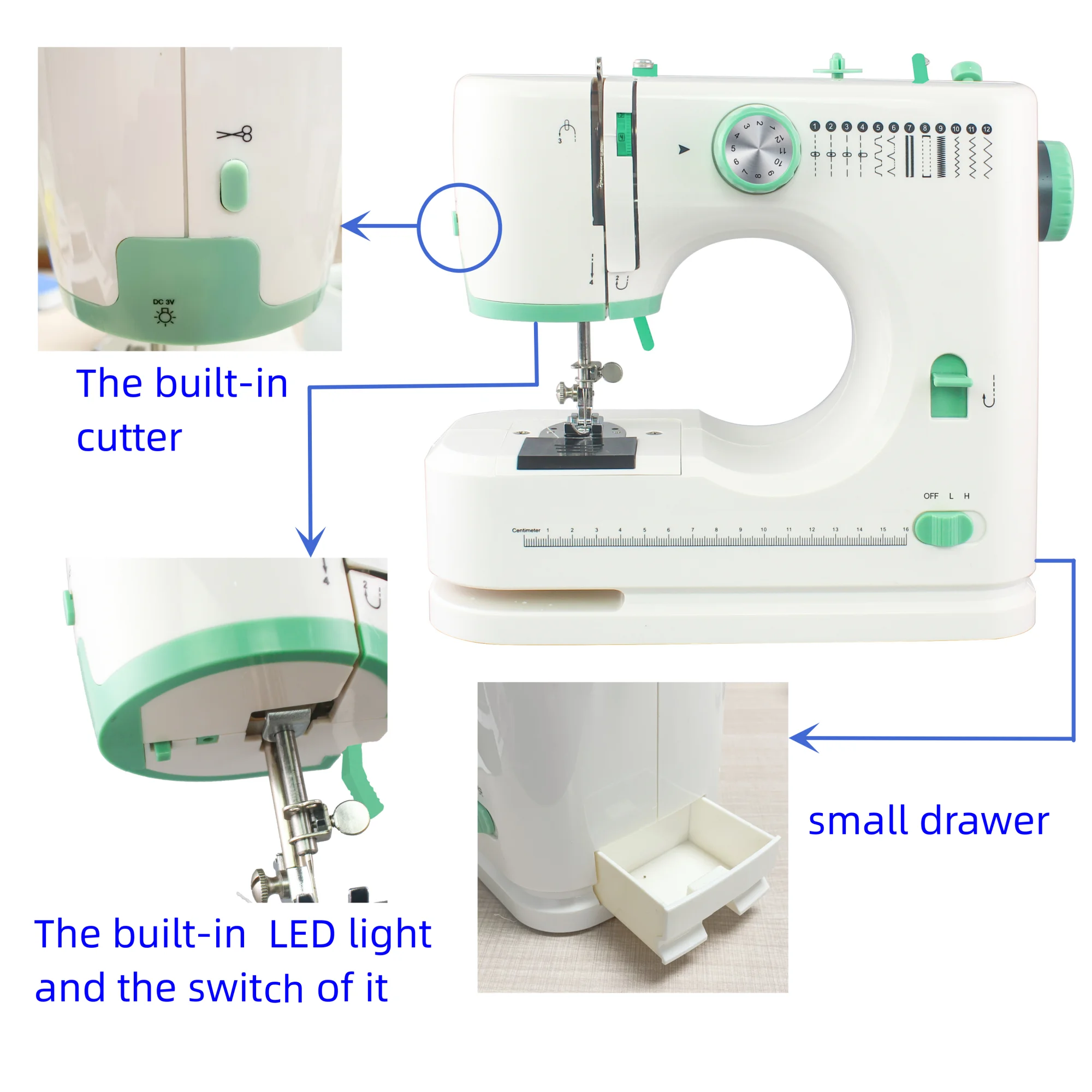 CE CB VOF FHSM-520 mini multifunctional household sewing machine automatic thread rewind sleeve sewing machine domestic