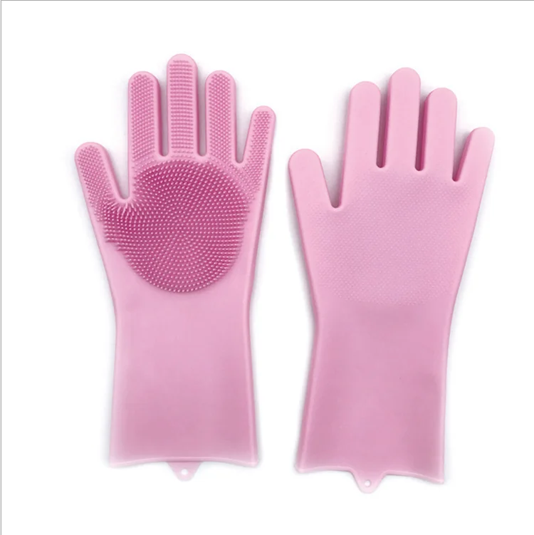 2020 New silicone waterproof non-slip multifunctional dishwashing brush magic kitchen cleaning mitts