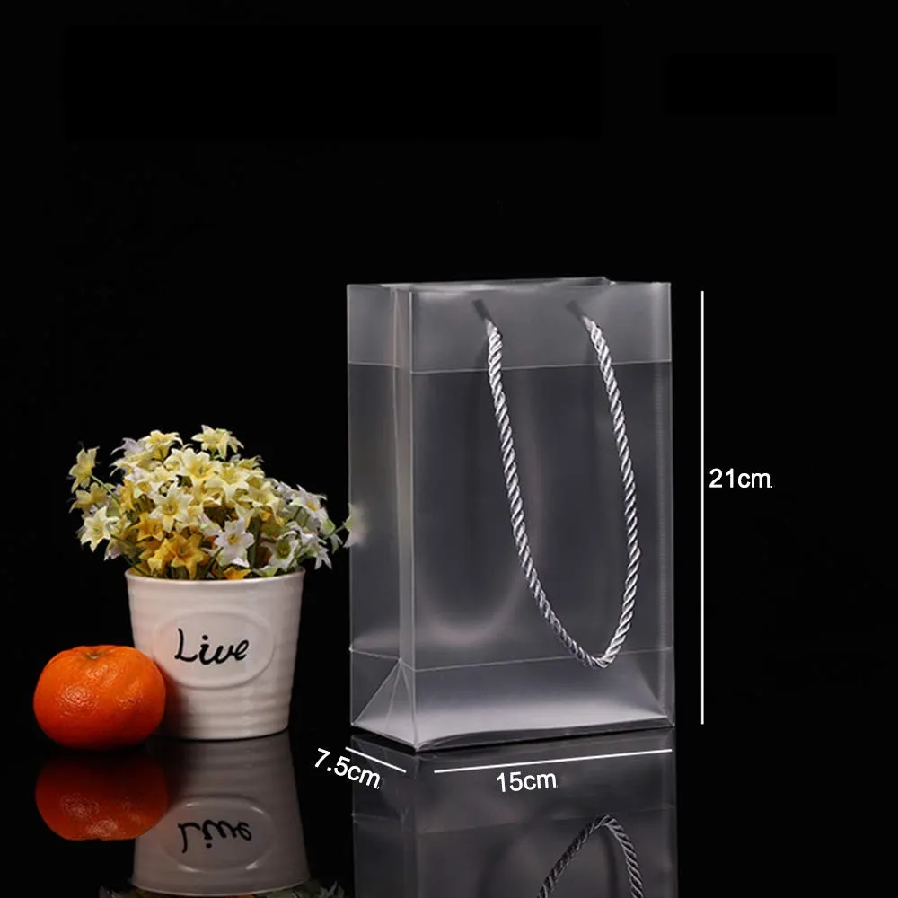 High quality plastic makeup cosmetic clothes PVC transparent tote bag blank handbag