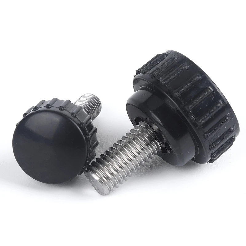 Round Head Handle Hand Screw M5  Round Knurled Rubber Thumb Screw Plastic Tighten Bolt Nuts Knob 304 Stainless Steel