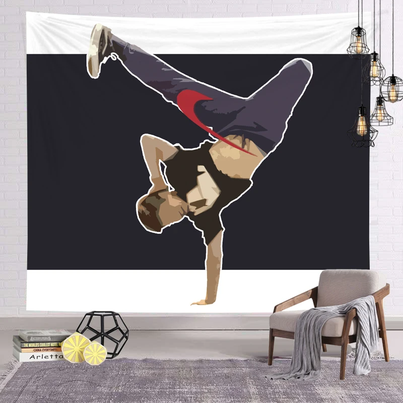 
Girl And Dancer tapestry Wholesale Tapestry Print Colorful Plant Happy Wall Hanging 