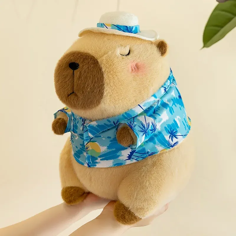Hot Sell Beachwear Capybara Plush Toy Cute Simulation Yellow Duck Swim Ring Capibara Kawaii Stuffed Animals Birthday Travel Gift