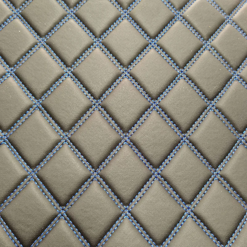 Hot sales Embroidered Automotive Leather Embroidery Quilted leather for car mat and car seat cover and car floor upholstetry