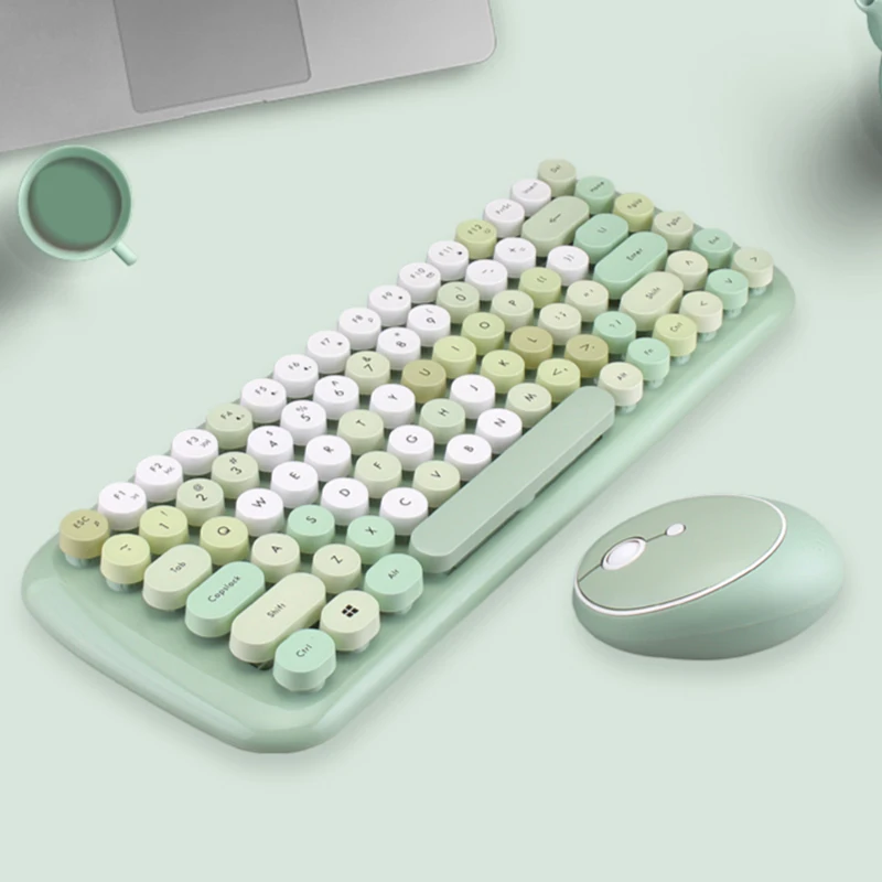 2021NEW product милый розовый конфеты 100 ключей беспроводной мини-клавиатура и мышь комбо набор для
