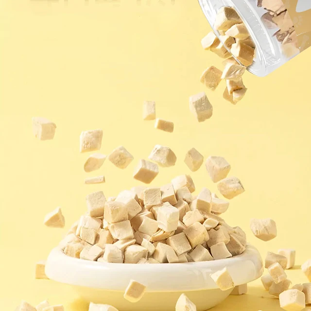 OEM Cat Treats Wholesale Natural Diced Chicken Fish Duck Meat High Protein Freeze Dried Snack Dog Pet Food