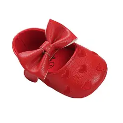 Wholesale Embroidered Baby Dress Shoes Heart Soft bottom anti-slip baby shoes girl Cute bow new born baby shoes