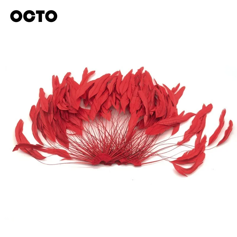 25-30cm 10-12in Black Dyed Colors Half  Pinwheel Stripped Cock Rooster Tail Feather Pads Hat Decoration