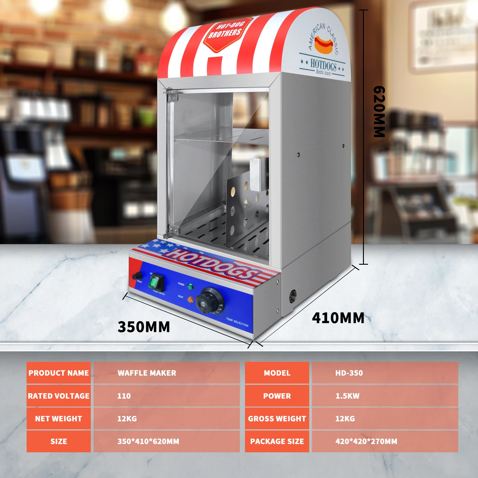OO Electric Snack Machine Portable Hot Dog Cooker And Bun Warmer Hot Dog Steamer Machine